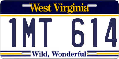 WV license plate 1MT614