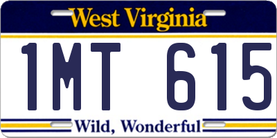 WV license plate 1MT615
