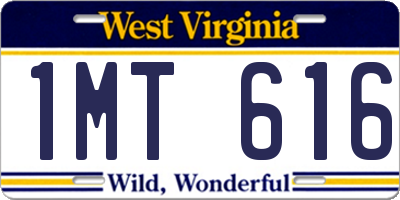 WV license plate 1MT616
