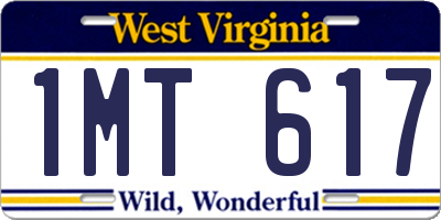 WV license plate 1MT617