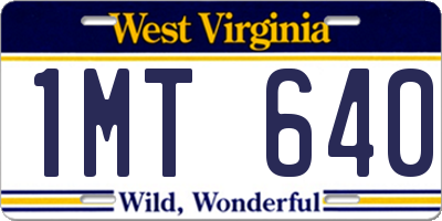 WV license plate 1MT640