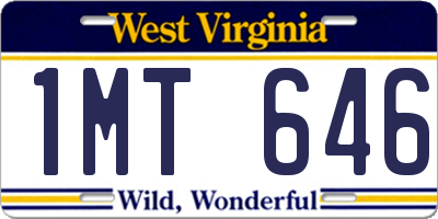 WV license plate 1MT646