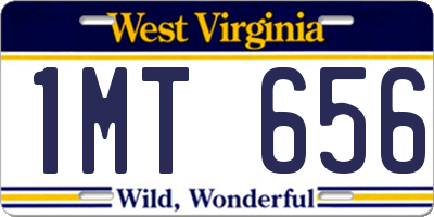 WV license plate 1MT656
