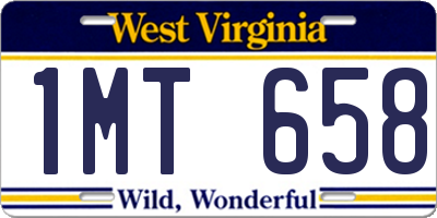 WV license plate 1MT658