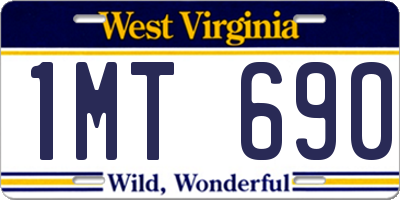 WV license plate 1MT690