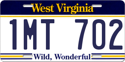 WV license plate 1MT702
