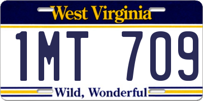 WV license plate 1MT709