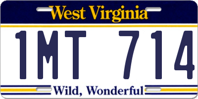 WV license plate 1MT714