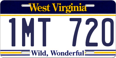 WV license plate 1MT720