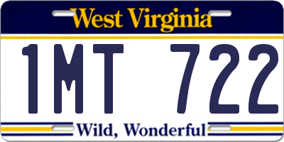 WV license plate 1MT722