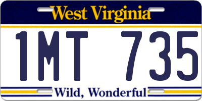 WV license plate 1MT735