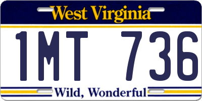 WV license plate 1MT736