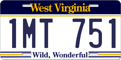 WV license plate 1MT751