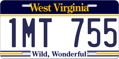WV license plate 1MT755