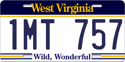 WV license plate 1MT757