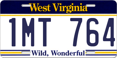WV license plate 1MT764
