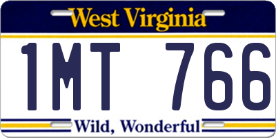WV license plate 1MT766