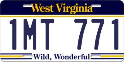WV license plate 1MT771