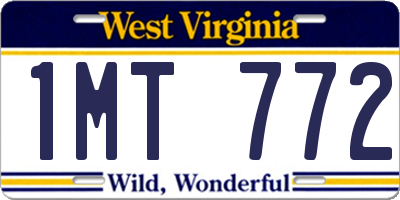 WV license plate 1MT772
