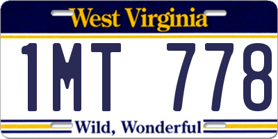 WV license plate 1MT778