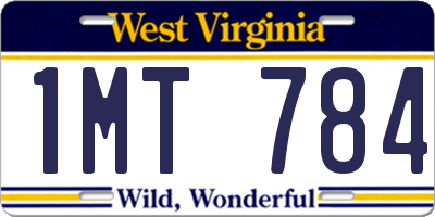 WV license plate 1MT784
