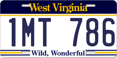 WV license plate 1MT786