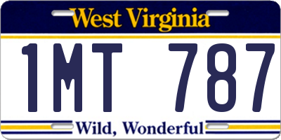 WV license plate 1MT787