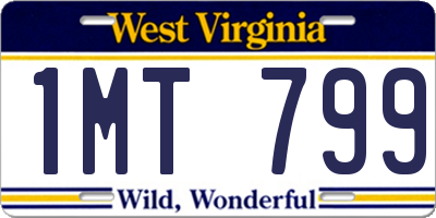 WV license plate 1MT799