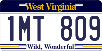 WV license plate 1MT809