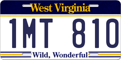 WV license plate 1MT810