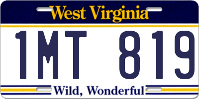 WV license plate 1MT819