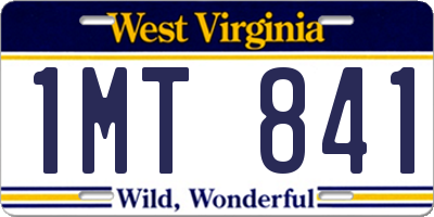 WV license plate 1MT841