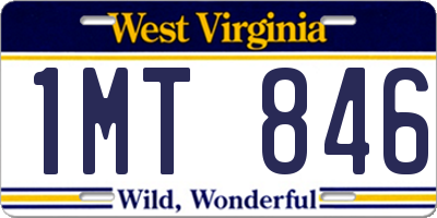 WV license plate 1MT846