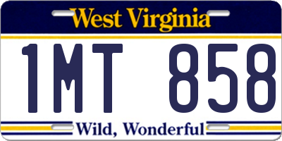 WV license plate 1MT858