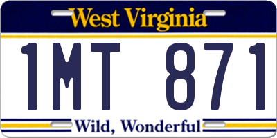 WV license plate 1MT871