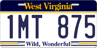 WV license plate 1MT875
