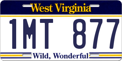 WV license plate 1MT877
