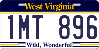 WV license plate 1MT896