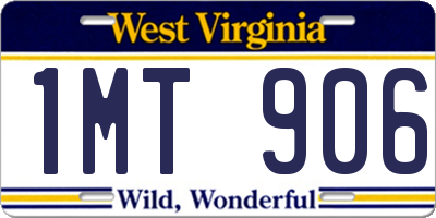 WV license plate 1MT906