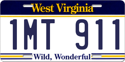 WV license plate 1MT911