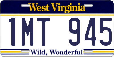 WV license plate 1MT945