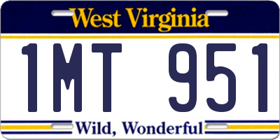 WV license plate 1MT951