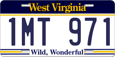 WV license plate 1MT971