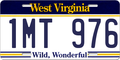 WV license plate 1MT976