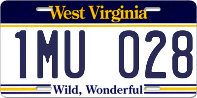 WV license plate 1MU028