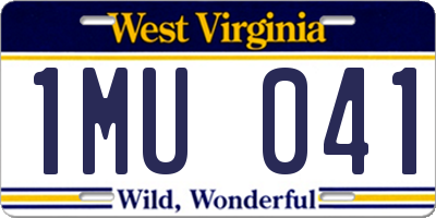 WV license plate 1MU041