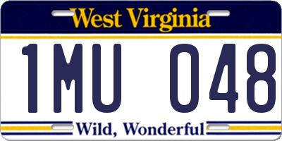 WV license plate 1MU048