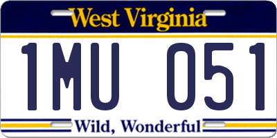 WV license plate 1MU051