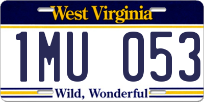 WV license plate 1MU053