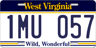 WV license plate 1MU057